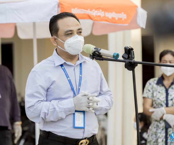 Vital donating safety kits and food supplies to students in Phnom Penh