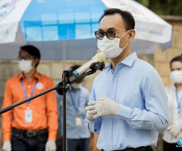 Vital donating safety kits and food supplies to students in Phnom Penh